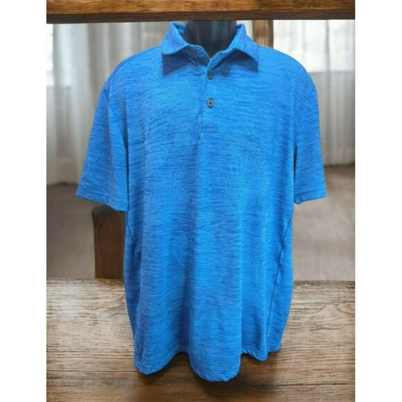 Tommy Bahama Mens Blue Islandzone Polo Medium Subtle Ocean Print - Picture 1 of 8